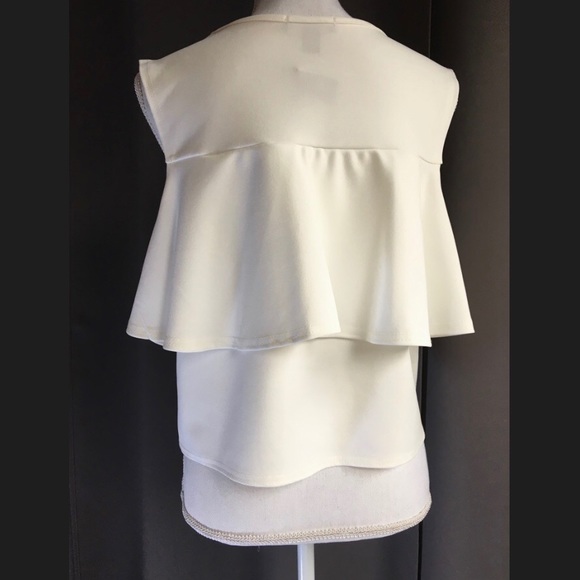 NWT White Ruffled Tank Top by New Look - Picture 4 of 8